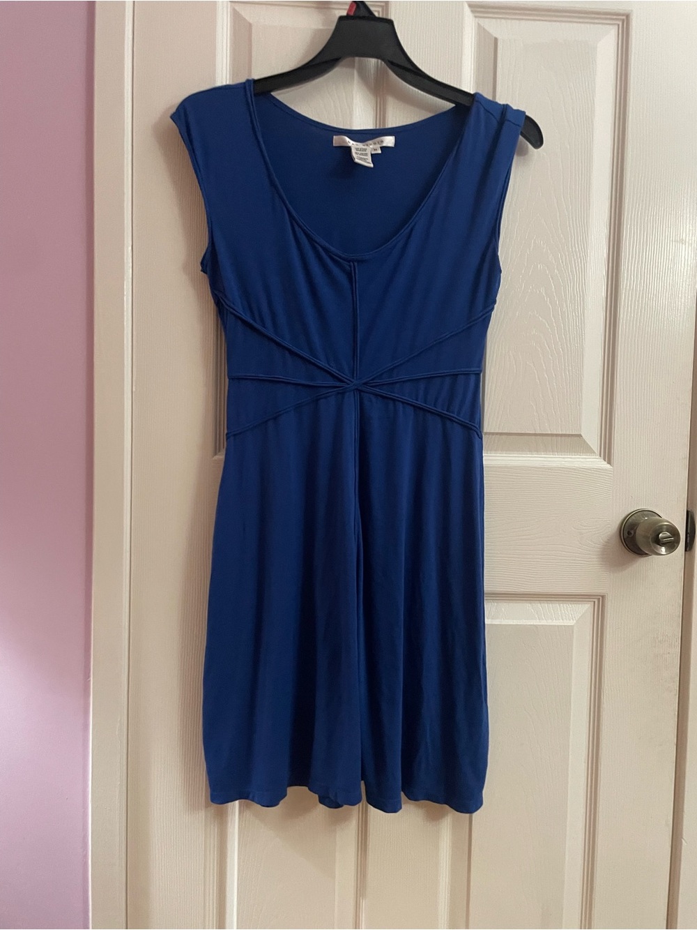 Max Studio Royal Blue Twist-Waist Sleeveless Dress